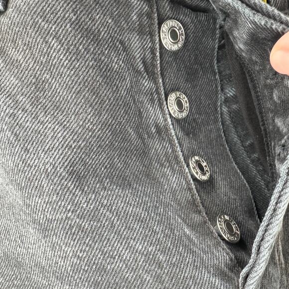 RE/DONE High Rise Straight Loose Rigid Distressed Jeans Black Size 25 NEW - Picture 13 of 16